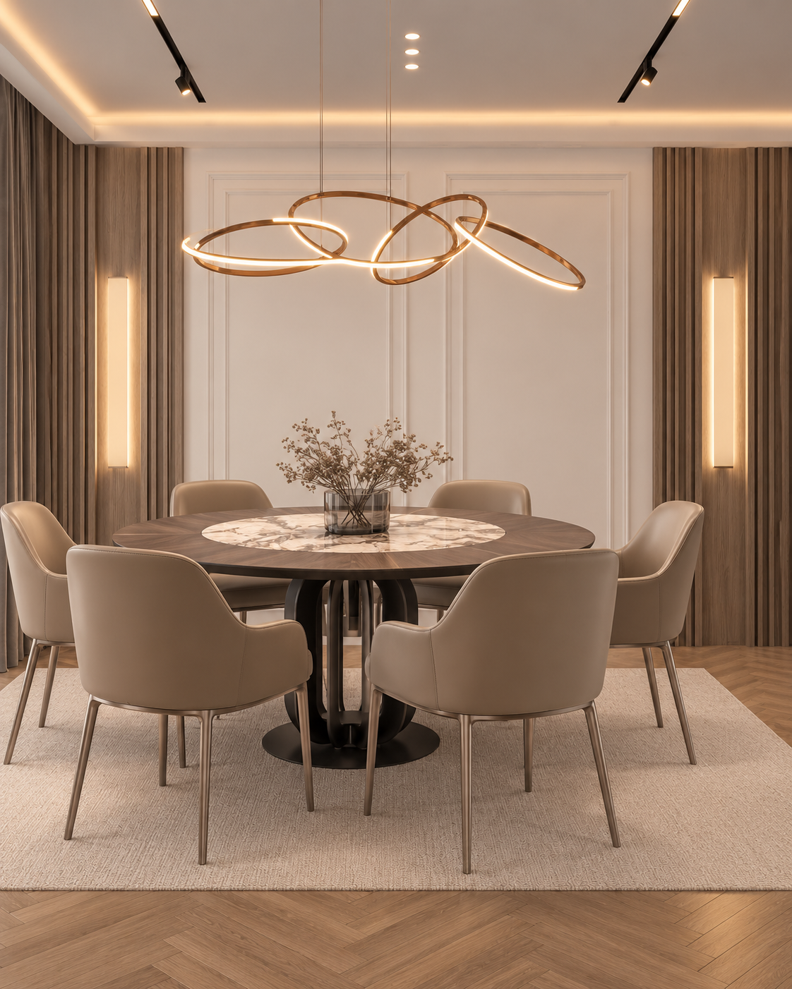 Apartment Interior 75 m² — Dark Warm Modern Gallery